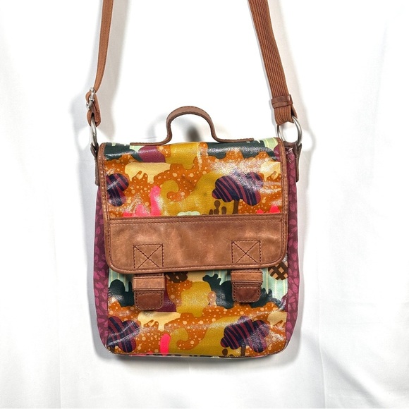 Fossil Key-Per Multicolor Coated Canvas Crossbody Festival Y2K Retro Lightweight - Picture 3 of 15